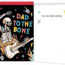 2 x ICOOLYI Funny Father's Day Cards Gifts for Dad Fathers Day Card from Daughters, Sons, Kids Dad to the Bone!' Rock 'n' Roll Design, Skeleton with Guitar