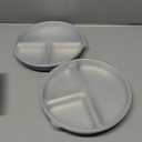 Stainless Steel Divided Plates + Silicone Sleeve and Storage Lid | Baby, Toddler, Kids | Dinner & Snack Plates | 2 Pack (Misty Blue/Sage)
