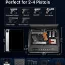 Large Biometric Gun Safe fits 4 pistols, 100 Sets of Fingerprint Handgun Safe with Internal Light & Silent Mode, Gun Lock Box for Home Bedroom Bedside Nightstand and Car, Emergency Charging, TOPMEDA
