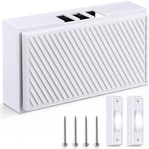 Saillong Wired Doorbell Chime Kit, 2 16V 10VA Lighted Doorbell Push Buttons with 2 Notes for Front, Rear Door and Doorbell Chime Box for Home Wall Inside, Compatible with Most Doorbells (Strip Style)