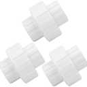 CKVIHAV 3/4 Inch PVC Union Coupling Pipe Fitting Adapter (Socket x Socket), 3 Pack, White, Sch40 PVC, EPDM O-Ring, Glossy Finish, Recommended for Plumbing