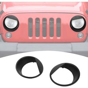 for Jeep JK Angry Eyes Headlight Cover Trim Bezels for Jeep Wrangler JK JKU 2007-2017 Black Exterior Accessories 2pcs