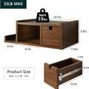 Floating Nightstand Wall Mounted, Walnut Bedside Table with Drawer, Open Cubby & Reversible Side Shelf, Space-Saving Floating End Table for Bedroom/Living Room (Walnut)