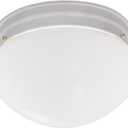 DESIGNERS FOUNTAIN 2-Lights Flush Mount Ceiling Light, 9 Inch Lighting Fixture for Kitchen, Bedroom, Bathroom, and Hallway, Frosted White Glass, White, 4732-WH