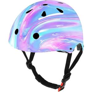 Adjustable Color Gradient Toddler Kids Bike Helmet for 3-5-8-14+Ages Girls Boys.Skateboard Bicycle Toddler Helmet 2-4 Years for Multi-Sports Cycling Scooter Inline Roller Skates Rollerblading
