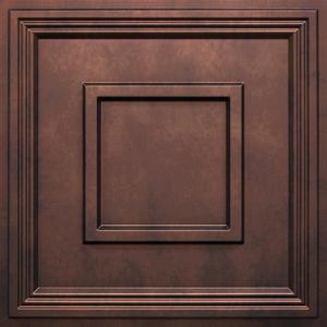 STICKGOO Glue Up Ceiling Tiles, 24x24 Inch PVC Decorative Drop Ceiling Tile Antique Copper 48 Sq. Ft, Pack of 12 Tiles