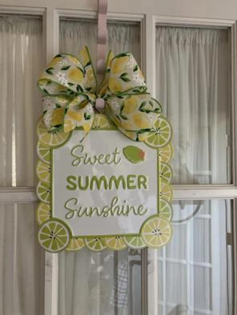 Sweet Summer Sunshine Lemons Door Hanger