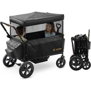 Stroller Wagon for Kids, One-Hand Adjustable Push/Pull Handle