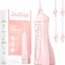 Oralfree Water flosser Teeth Picks - Dental Braces Cordless Oral Irrigator Portable Rechargeable Travel Irrigation Cleaner IPX7 Waterproof Electric Professional Flossing Teeth Cleaning for Home (Pink)