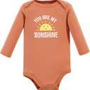 Hudson Baby baby-girls Cotton Long-sleeve Bodysuits 3-pack (3-6 Months, Sunshine Rainbows)