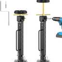 Upgraded RV Trailer Stabilizer Jacks Adjusted from 17"-37" Camper Slide Out Support Jacks with Rubber Pad for RV Patio, Aluminum Gear Box (Electric Drill Adjust),Supports Up to 5,000 lbs