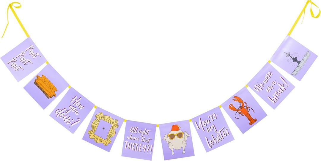 Silver Buffalo Friends How You Doin Icons 10-Pack Flag Party Banner, 5x6 inches
