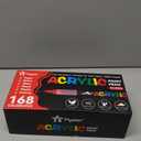 168 Colors Acrylic Paint Markers, Soft Brush Tip Acrylic Markers Set, Paint Pens for Wood, Fabric, Canvas, Glass, Stone, Canvas, Rock Painting and DIY Crafts Art Supplies