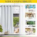 NICETOWN 2 Panels Outdoor Curtains with Grommet & Back Tab on top and Bottom for Patio Waterproof, Windproof Privacy Sound & Light Reducing for Cabana with Fixed Rope, W52 x L72, Greyish White