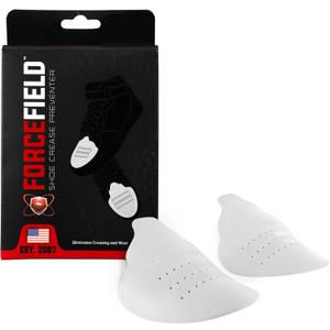 FORCEFIELD Shoe Crease Preventer - Foam Crease Protector for Shoes & Boots - Fits Inside Toe Box, Prevents Creasing - Adhesive Strips for Secure Fit - Fits Kids Size 4-7, Womens 5-12, Mens 8+ (Medium)