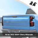 JWWY Tail Light Rear Light Garnish Cover Trim Fit for 20222026 Chevrolet Chevy Silverado, Rear Taillight Lens Overlay Exterior Accessories, Smoked Black