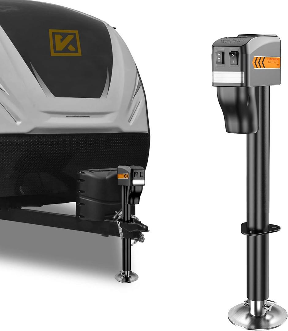 KYX Electric Trailer Jack to 5000LB, Electric Power A-Frame Tongue Jack,9.84"-33.85" Waterproof for Travel Trailer, RV,12V DC Hard Wiring