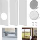 Mxclimate Portable Air Conditioner Window Seal Plates Kit Compatible with 5'' Diameter Exhaust AC Hose, Unique Bird Guard & Seal Strip Desgin, Adjustable Sealing Panels for Sliding, Hung Windows