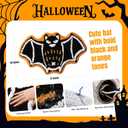TRUEDAYS Halloween Bathroom Rugs with Black Bat and Orange Wings, Cute Funny Bath Mat Cartoon Non Slip Kitchen Mats Soft Washable Rug Spooky Indoor Home Decor (20x31inches)