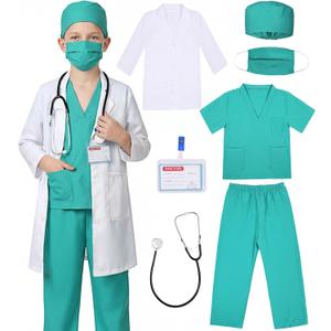 Costumerry Doctor Costume for Kids Toddler Doctor Costume for Boys Girls Halloween Dress Up Party (10-12 Years)
