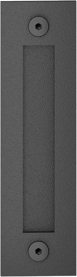 JUBEST 8-3/5'' Sliding Barn Door Handle Modern Simple Finger Flush Pull Handle for Gates Garages Sliding Doors Cabinets Closet and Drawers, Matte Black