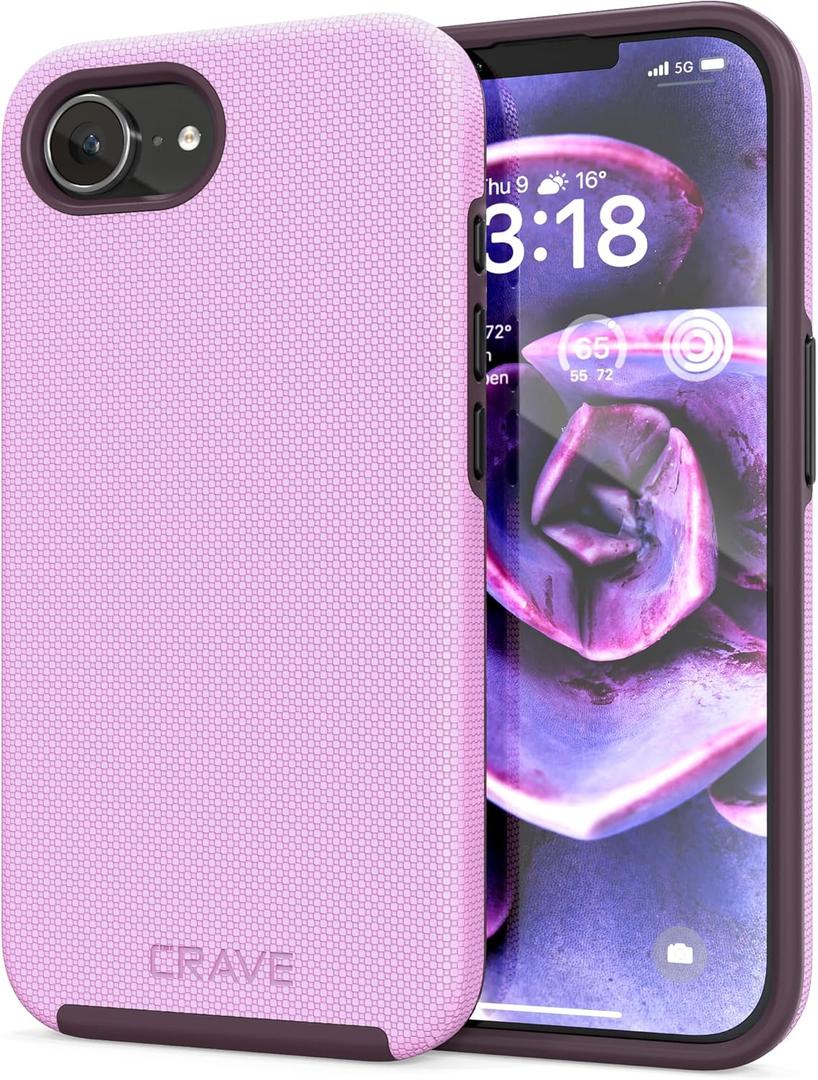 Crave for iPhone 17e Case and iPhone 16e Case, Shockproof Protection Dual Layer Case for iPhone 17e, iPhone 16e (6.1 inch) - Lilac