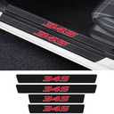 4 Pieces/Set, Compatible for Dodge Charger Challenger Chrys 300c Door Sill Plate Protectors, Carbon Fiber Vinyl Car Door Sill Decorative Scuff Plate