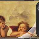 Compatible with iPhone 17 Pro Max Artistic Printing Case, Sistine Madonna Angels by Raphael Oil Painting Case, Black Silicone Glass Protective Cover