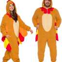 Funziez! Slim Fit Sherpa Adult Onesie - Animal Halloween Costume - Plush One Piece Cosplay Suit for Women and Men, Size: Large