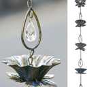 8.5Ft Rain Chain for Gutters,Lotus Rain Chain for Gutters Downspout Replacement, Decorative & Functional Rain Catcher Chain for Patio/Garden
