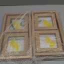 2 Pack Double 4x4 Rotating Floating Picture Frames, Natural Wood Floating Photo Frame Double-Sided Display with Crystal Glass for Tabletop, Desk or Shelf