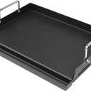 25" x 16" Griddle Plate for Gas Grill - Nonstick Coating Cooking Griddle for Gas Stove/Charcoal/Electric Large Universal Flat Griddle Top Plate with Grease Groove and Removable Handles