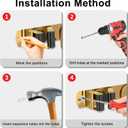 Mop Broom Holder Wall Mount, 2 Packs Gold Stainless Steel Tool Storage Organizer for Kitchen Garden Garage Laundry Room Bathroom and RV with 4 Slots 6 Hooks