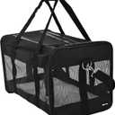 Amazon Basics Airline Approved Soft-Sided Mesh Pet Travel Carrier with Shoulder Strap, Portable, Washable Removable Fleece Pad for Dog, Cat, up to 16 pounds, 16.5" L x 10.6" W x 11" H, Black