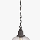 EAPUDUN Modern Farmhouse Pendant Light, 1Light Industrial Hanging Light Fixture 9.3inch, Brushed Nickel Finish with Clear Glass Shade, PDA1127BNK