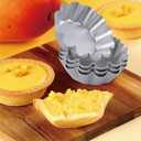 8 Pcs Egg Tart Molds, 4.72 Inch Aluminum Mini Tart Pans, Nonstick & Reusable Fluted Baking Mold for Cupcakes, Muffin, Cake, Pies, Quiche, Cheesecakes