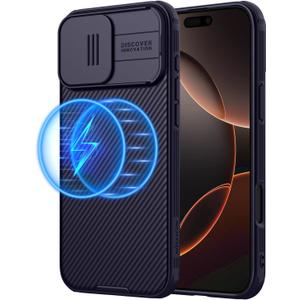 Nillkin Magnetic for iPhone 16 Pro Max Case, Upgraded Slide Camera Protection, Compatible with Magsafe, Slim Shockproof Protective Phone Case for 16 Pro Max 6.9 inch, Dark Purple