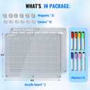 Magnetic Acrylic Calendar for Fridge, 2 Pack Clear Dry Erase Board for Refrigerator, Monthly Planner and Weekly Planner with 8 Colorful Markers, Meal Planner Menu Board for Fridge -14.5''*11.5