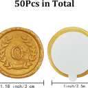 50Pcs Gold Letter O Adhesive Wax Seal Stickers, Hand-Made, No Need Seal Stamp, Tear and Use Wax Stickers for Wedding Invitations, Envelopes, Christmas Gift
