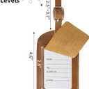 Ringsun Genuine Leather Luggage Tag for Suitcases ID Tags Bag Tags for Luggage (2 Pack)