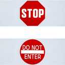 Weysat 50 x 12 Inch Door Guard Stop Banner Stop Sign Strip Do Not Enter Sign Wandering Prevention Aid for Dementia Patients