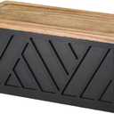 Paper Towel Holder Wall Mount U-Shaped Window Countertop Paper Towel Dispenser with Detachable Wood Lid for Bathroom, Kitchen, Home, 11.8x4.7x5.1 inch, Black