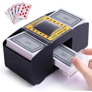 Xixter Automatic Card Shuffler for 2 Decks, Battery Powered Card Shuffler, Cards Shuffler Machine for Poker, Uno, Blackjack, Texas Hold'em, Skip-Bo, Home Card Games