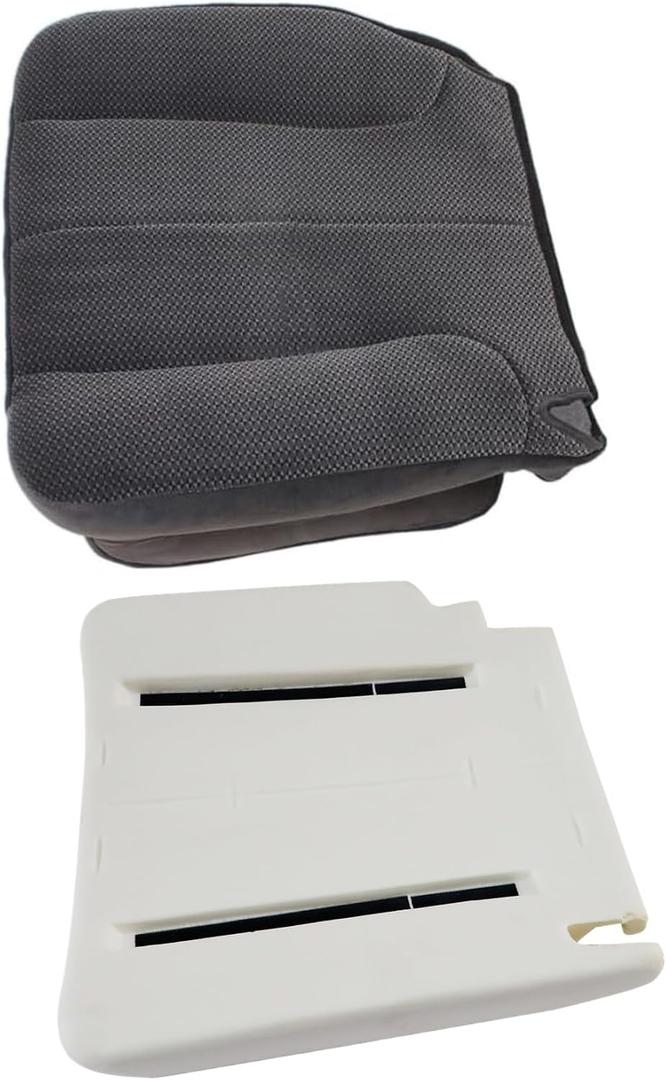 FZJDSD 1 PCS Dark Gray Driver Side Bottom Replacement Cloth Seat Cover & Seat Foam Cushion Compatible with Dodge Ram 1500 2500 3500 SLT SLT Plus Sport 2002 2003 2004 2005