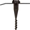 ERYTLLY No Dig Portable Screw In Umbrella Stand Heavy Duty- Beach Umbrella Base for Sand Ground Anchor Patio Flag, Pole Holder Garden - Brown Powder Coated Finish 1 Pack