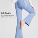 baleaf Women's Flare Leggings with Zipper Pockets Crossover High Waist Bootcut Yoga Pants Tummy Control Bell Bottom Leggings (XL)