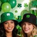 EVKILKJS St Patricks Day Hat Shamrock Hat Trendy Comfortable Textured Foldable Unisex Green