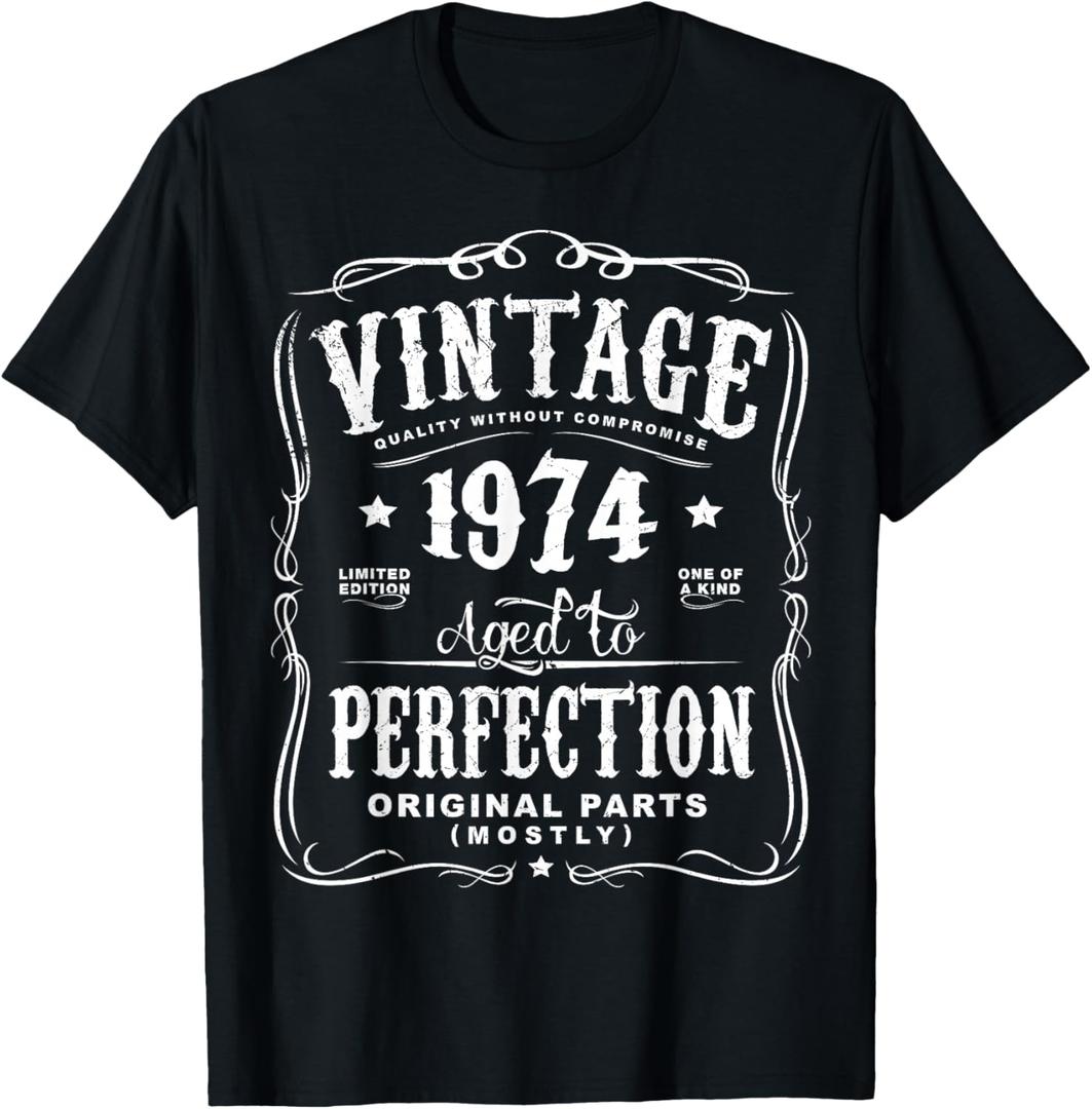 Vintage Made In 1974 T-Shirt 44th Birthday Gift T-Shirt, Size L