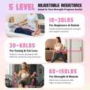 Ayombo Resistance Bands with Handles for Women, 150LBS Exercise Bands Set for Physical Therapy Yoga Pilates, 5 Level Workout Bands for Working Out with Door Anchor, Home Gym Fitness Equipment