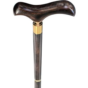 Walking Cane for Men and Women, Handcrafted Stylish Comfortable Derby Wooden Canes for Men, Sturdy Portable Collapsible Ebony Wood Walking Stick with Travel Bag